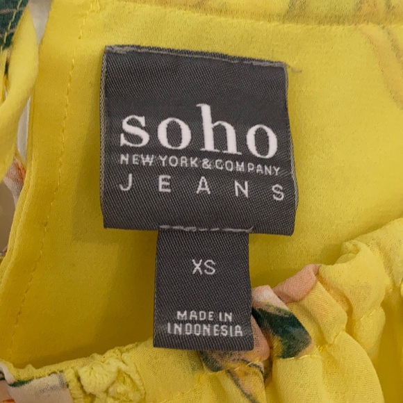 New York & Co yellow work attire blouse top shirt - Picture 8 of 11